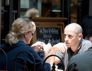 Woman checking phone