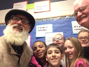 "Mr. Gary," students and their principal, Dudley Cable, of Warm Springs Intermediate School