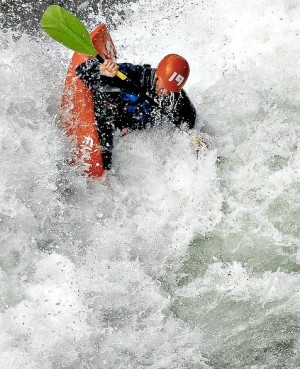 Whitewater kayaker