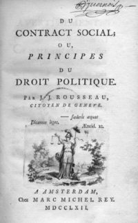 Title page of Rousseau's "A Social Contract"
