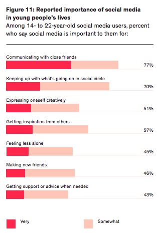 Chart on youth and social media